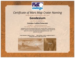 Geodesium's crater on the Uwingy Mars map. 