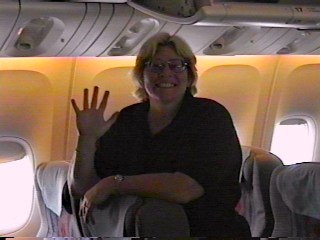 Carolyn on plane