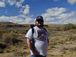 Mark hiking at Chaco Canyon